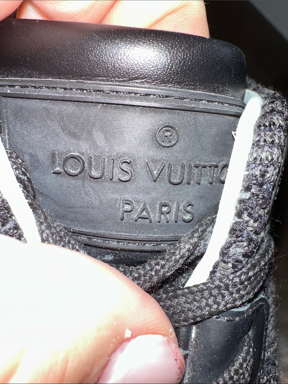 Louis Vuitton Black Knit Low-Top Sneakers with White Inner Trim - Picture 6 of 10